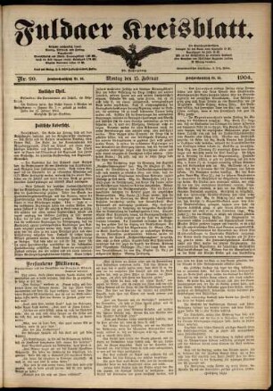 Ausgabe vom Montag, den 15. Februar 1904.