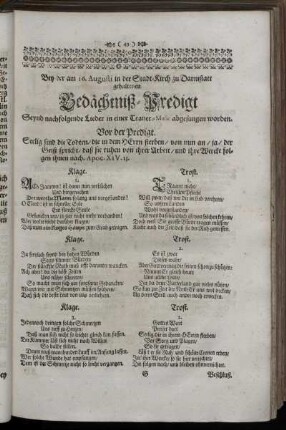 Gedächtniß-Predigt