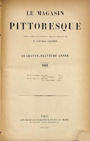 Le magasin pittoresque. 49. 1881