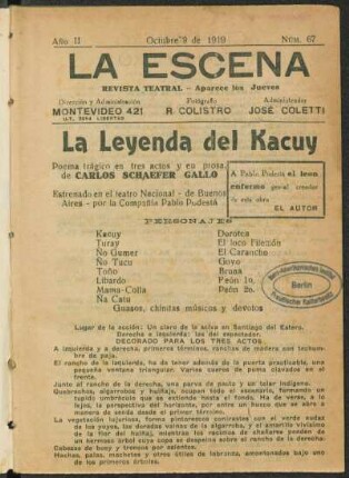 La leyenda del Kacuy : poema trágico en tres actos y en prosa