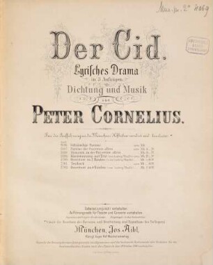 Der Cid : lyrisches Drama in 3 Aufzügen