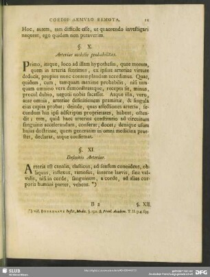 §. XI. Definitio Arteriae