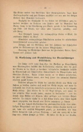 II. Entstehung und Entwickelung der Braunschweiger Hilfsschule