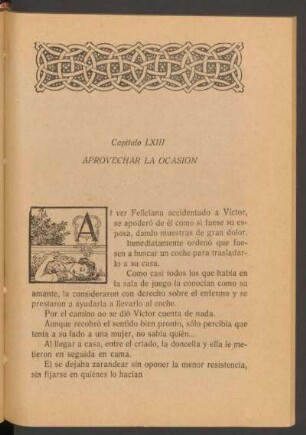 Capítulo LXIII - Aprovechar la ocasión