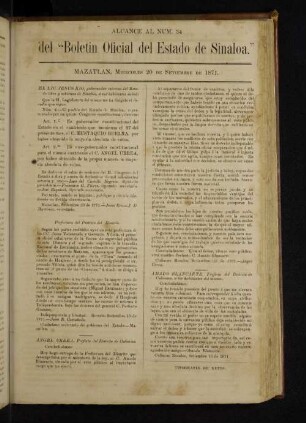 Alcance al Num. 34 del "Boletin Oficial del Estado de Sinaloa".