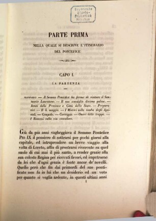 Pio IX ed i suoi popoli nel 1857 ossia Memorie intorno al viaggio della Santità di N. S. Papa Pio IX. per l'Italia Centrale, 1