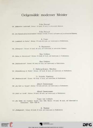 Oelgemälde moderner Meister (Nr. 101-120)