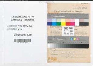 Entnazifizierung Karl Borgmann , geb. 16.10.1892 (Lagerarbeiter)