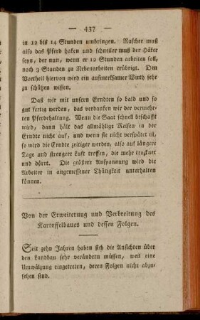 Von der Erweiterung und Verbreitung des Kartoffelbaues und dessen Folgen