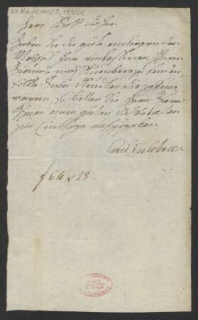 Brief an B. Schott's Söhne : o.D.