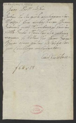 Brief an B. Schott's Söhne : o.D.