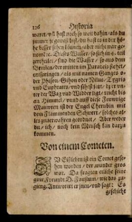 Von einem Cometen.