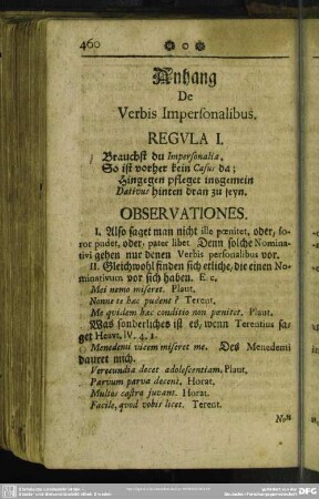 Anhang De Verbis Impersonalibus