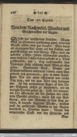 Das 126. Capitel. Von dem Nachtnebel, Wunden und Geschwulsten der Augen