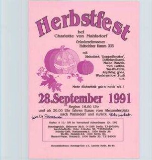 SC-Herbstfest bei Charlotte von Mahlsdorf