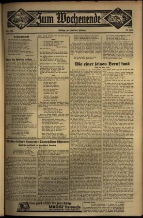 Zweite Ausgabe vom Samstag, den 29. Juni 1935.