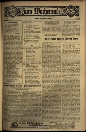 Zweite Ausgabe vom Samstag, den 29. Juni 1935.