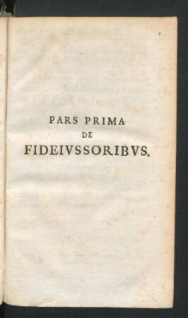 Pars Prima De Fideiussoribus