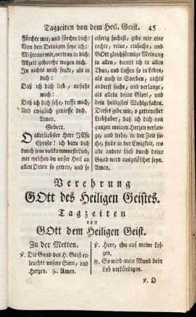 Verehrung Gott des Heiligen Geistes.
