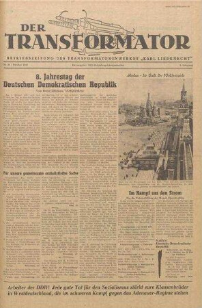 TRO-Betriebszeitung 'Der Transformator'; Nr. 39/1957 (Oktober 1957)