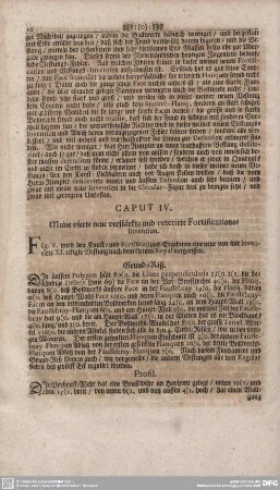 CAPUT IV. Meine vierte neue verstärkte und reterirte Fortifications-Invention.