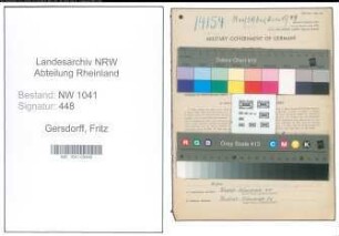 Entnazifizierung Fritz Gersdorff , geb. 29.12.1894 (Fabrikant)