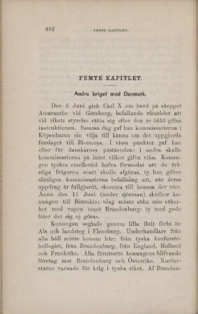 Femte Kapitlet. Andra kriget med Danmark.