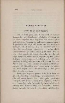Femte Kapitlet. Andra kriget med Danmark.