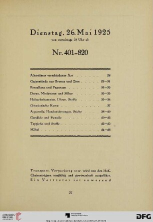Dienstag, den 26. Mai 1925 (Nr. 401-820)