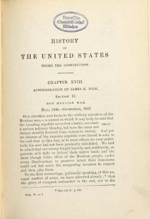 History of the United States of America, under the constitution. 5