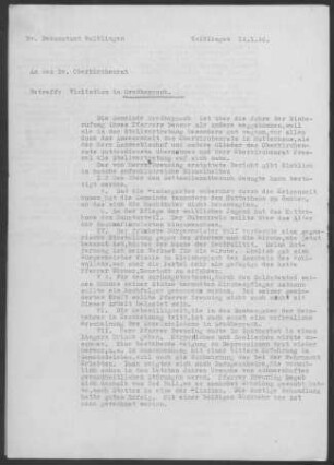 Großheppach mit Kleinheppach: Pfarrbericht 1945