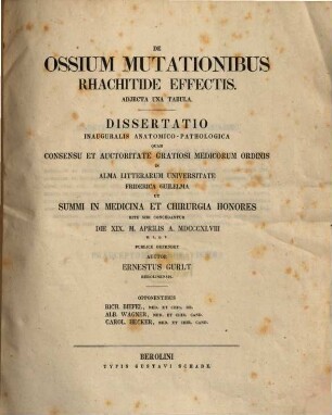 De ossium mutationibus rhachitide effectis : adjecta una tabula