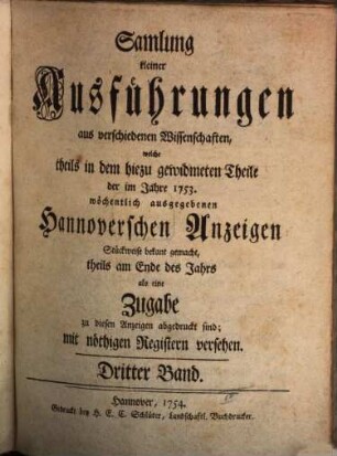 Hannoverische gelehrte Anzeigen : vom Jahre .... 3. 1753