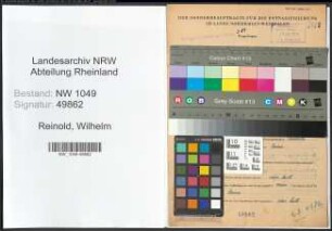 Entnazifizierung Wilhelm Reinold , geb. 05.12.1886 (Schneider)