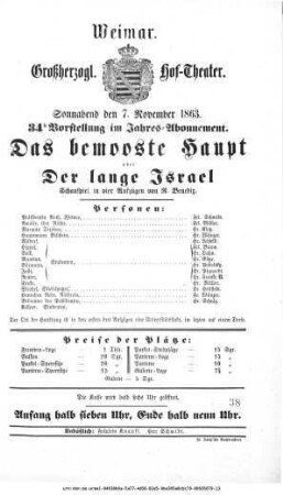 Das bemooste Haupt oder Der lange Israel