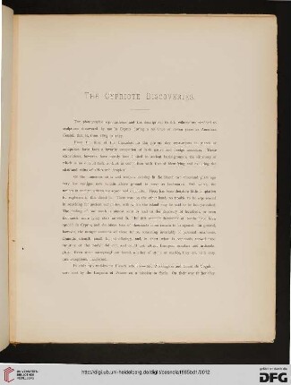 The Cypriote Discoveries