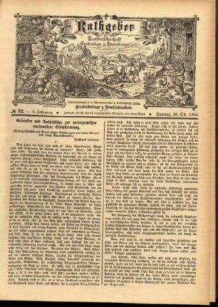 Ausgabe vom Sonntag, den 28. Oktober 1894.