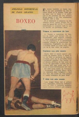 Boxeo : Andanzas deportivas de Paco Lifatto
