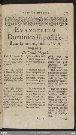 Evangelium Dominica II. post Festum Trinitatis