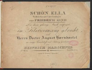 Schön Ella : Volksschauspiel mit Gesängen ; 27s Werk