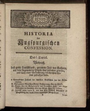 Historia der Augspurgischen Confession.
