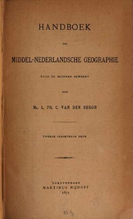 Handboek der middel-nederlandsche geographie