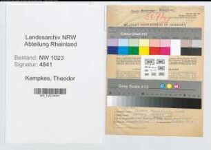 Entnazifizierung Theodor Kempkes , geb. 01.08.1899 (Kaufmann)