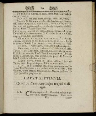 Caput Septimum. Quod de Curatione hujus magni mali agit.