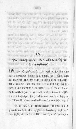 IX. Die Professoren des akademischen Gymnasiums.