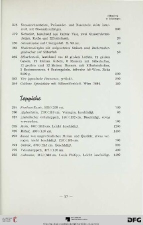 Teppiche (Nr. 285-293)