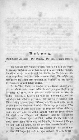 Anhang. Prostituirte Männer. Die Onanie. Die unnatürlichen Sünden.