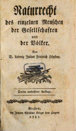 Naturrecht des einzelnen Menschen der Gesellschaften und der Völker