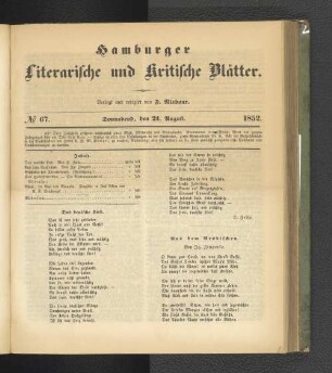 No. 67. 21. August 1852