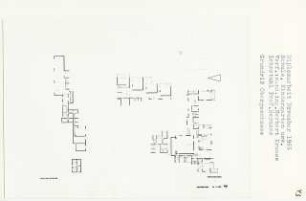 Schule und Kindergarten (Diplomarbeit bei Bernhard Hermkes): Grundrisse Untergeschoss und Obergeschoss 1:200